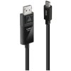 LINDY 43343 USB cable USB-C® plug, DisplayPort plug 3.00 m Black