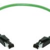 System cable, RJ45 plug, straight to RJ45 plug, straight, Cat 5, PVC, 1.5 m, green, 09457510023