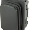 Rocker switch, black, 2 pole, (On)-Off-(On), pushbutton (changeover switch), 12 (4) A 250 VAC 1E4, IP65, unlit, unprinted, 1939.