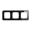 ICON Ramka uniwersalna potrójna zaokrąglona - efekt szkła (ramka: czarna spód: grafitowy mat) 12-28-IRSZ-3