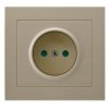 KIER Gniazdo pojedyncze z przesłonami beżowy GP-1WP/01 OSPEL