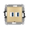 ICON Gniazdo podwójne 2xUSB A-A 3.0 bez pola opisowego złoty 29IGUSBBO-6 KARLIK
