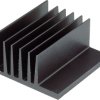 Extruded heatsink, (L x W x H) 50 x 46 x 25 mm, 6.7 to 3.75 K/W, black anodized, 10019025