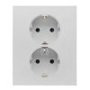 Simon 55 Gniazdo Schuko z przesłonami podwójne 16 A, 250 V~, zaciski śrubowe Aluminium mat TGSZ2PZFAR/143