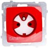 KARO Gniazdo pojedyncze z/u DATA z kluczem czerwone GP-1SZK/m/00