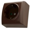 BIS Gniazdo pojedyncze z/u Schuko z przesłonami brązowe GN-1BSP/24