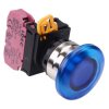 YW4L-A4E01Q0S Blue 22mm Metal Bezel Mushroom Maintained Push Button Switch NC IP65 IDEC