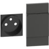LIVING NOW Plakietka gniazda 2P+Z z klapką - 2 moduły - czarna KG55P LEGRAND