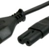 Device connection cable, Europe, plug type C, straight on C7 socket, straight, H03VVH2-F2x0.75 mm², black, 1.8 m, XVI-H03VVH2F2X