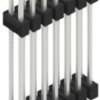 Pin header, 14 pole, pitch 2.54 mm, angled, black, 10052470