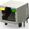 Socket, RJ45, 8 pole, 8P8C, Cat 5, solder connection, through hole, 6116075-1
