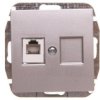 Sentia Gniazdo Telefoniczne Pojedyncze Rj11 Srebrny Połysk 1450-56