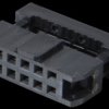 2x 5-pole pin header, straight, RM 2.00