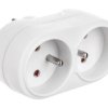 Rozgałęziacz wtyczkowy 2x2P+Z biały AE-RU0102-00