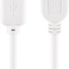 USB 2.0 extension cable, USB plug type A to USB socket type A, 0.3 m, white, 96196