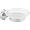 tesa 40310-00000-00 MOON soap tray silver/white satin no-drill mount