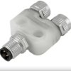 Adapter, 2 x M12 (3 pole, socket) to M12 (4 pole, plug), Y-shape, 79 5236 00 04