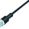 Sensor actuator cable, M12-cable plug, straight to open end, 3 pole, 2 m, PUR, black, 4 A, 77 3429 0000 80203-0200