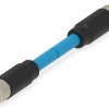 Network cable, M12-plug, straight to M12-plug, straight, Cat 7, S/FTP, 10.5 m, blue, 2-2322421-0