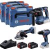 Bosch Professional GSR + GBH + GWS + 2x GBA 5.0 Ah + GAL 18V-40 0615A5009G Zestaw narzędzi
