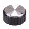 FC16782 Black Knob with Aluminium Cap 6mm Screw Shaft CLIFF