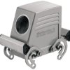Grommet housing, size D24, die-cast aluminum, PG16, angled, cross bow locking, IP65, 1654810000