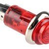 Lampka kontrolna do montażu panelowego 240V, czerwona 13mm Neonowy Chrom CAMDENBOSS