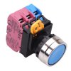 YW4B-A1E12S Blue 22mm Metal Bezel Maintained Push Button Switch 1NO-2NC IP65 IDEC