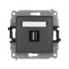 ICON Mechanizm gniazda pojedynczego USB A-A 2.0 grafitowy mat 28IGUSB-1