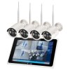 Zestaw monitoringu 4x kamera biała bezprzewodowa + rejestrator z monitorem LCD WIFI...