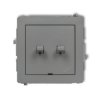DECO Łącznik jednobiegunowy ze schodowym (wspólne zasilanie) w stylu amerykańskim szary mat 27DWPUS-10.1