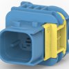 Plug, unequipped, 4 pole, straight, 2 rows, blue, 4-1703818-1