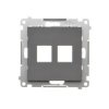 Simon 55 Pokrywa gniazd teleinformatycznych na Keystone płaska podwójna (moduł) Grafitowy mat TKP2.01/116