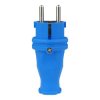 Wtyczka gumowa prosta 16A 230V niebieska Schuko 3101-301-0900