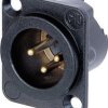 Gniazdo XLR z kołnierzem Neutrik NC3MD-LX-B, 3-pin, 16 A, czarne