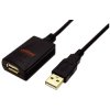 Roline 12.04.1089 USB cable USB 2.0 USB-A plug to socket 5m Black Amplified