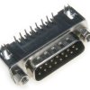 Wtyk; D-Sub; Canon 15p; 15 torów; przewlekany (THT); kątowe 90°; czarny; plastik; skręcane; RoHS