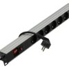 Listwa zasilająca RACK 19 cali 1U 7 gniazd z bezpiecznikiem i wyłącznikiem NEKU /1,8m/