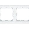 VALENA Ramka podwójna pozioma biała/srebro 770492