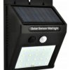Naścienna lampka SOLAR 3W LED, 200lm, czujnik ruchu 3m, 90-120st/czujnik zmierzchu, czarna / 46800