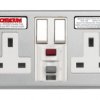 Gniazdo z wyłącznikiem różnicowoprądowym, 13A, BS, l. ścieżek: 2, Aktywny, Montaż ścienny, 230 V AC, IP2X 2