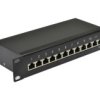 Patch Panel Rack 10 Cali Kat.6 12P Ftp Z Półką 1U Czarny Neku