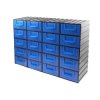 Magazynek szufladkowy modułowy, 20 niebieskich szufladek