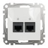 Gniazdo komputerowe podwójne RJ45 kat. 6 UTP, białe, Sedna Design i Elements SDD111462