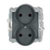 Icon Mechanizm Gniazda Podwójnego Do Ramki Bez Uziemienia 2X2p (Przesłony...