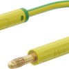 Measuring lead with (4 mm lamella plug, straight) to (4 mm lamella plug, straight), 0.5 m, yellow/green, PVC, 1.0 mm², 64.1071-0