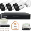Zestaw monitoringu IP BCS Basic 3x Kamera BCS-B-TIP15FR3(2.0) Rejestrator z dyskiem 1TB