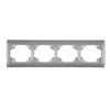 LOGO Ramka pozioma 4 poczwórna srebrny metalik 7LRH-4 KARLIK
