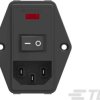 Filtr wejściowy złącza IEC 6A TE Connectivity Montaż na kołnierzu