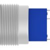 Vandal-proof pushbutton switch, 1 pole, silver, illuminated  (red/yellow), 3 A/250 VAC, mounting Ø 19.2 mm, IP67, 1-2317404-1